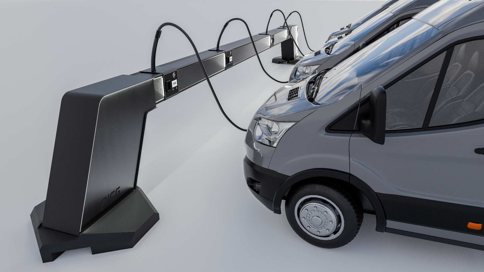 Fleetpoint-latausasema ja pakettiauto